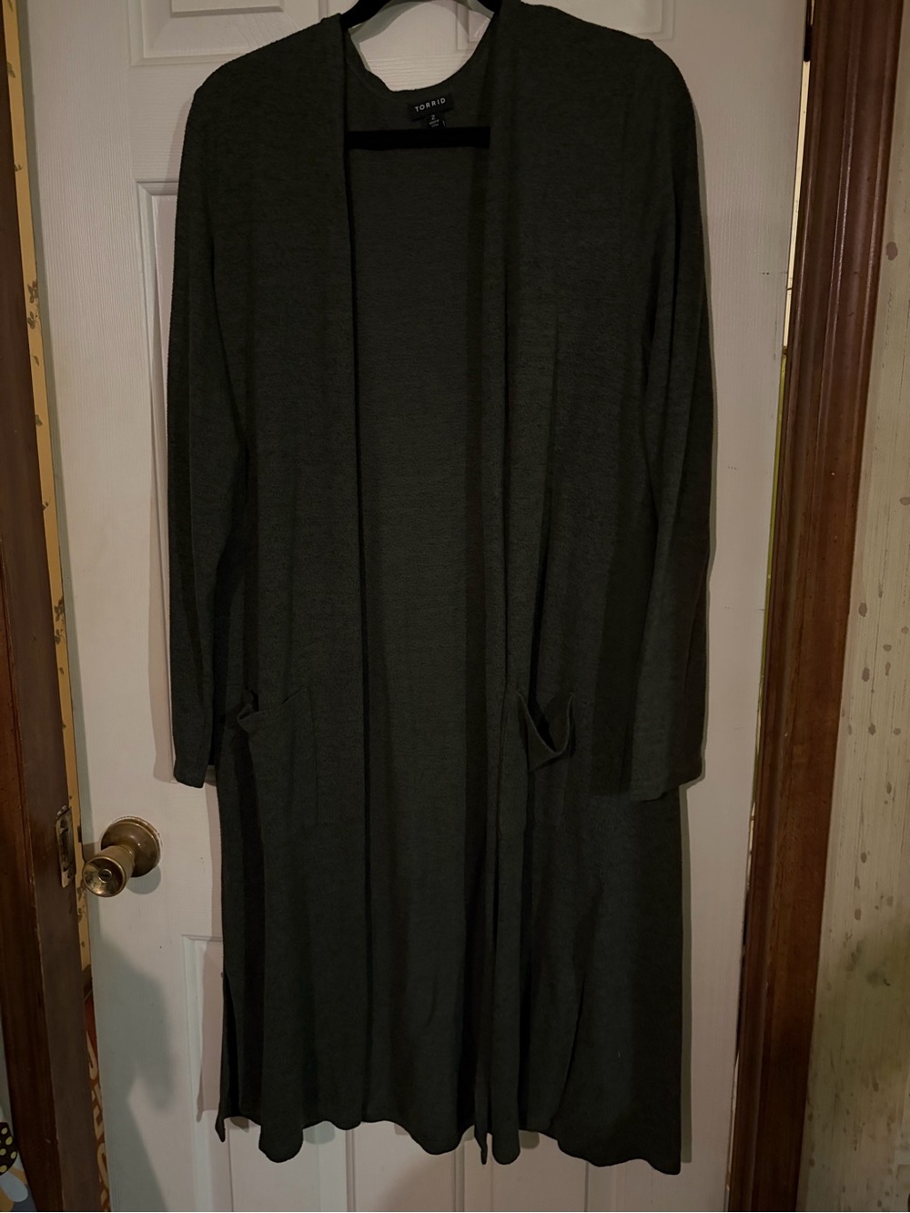 torrid Dark Olive Long Open-Front Cardigan